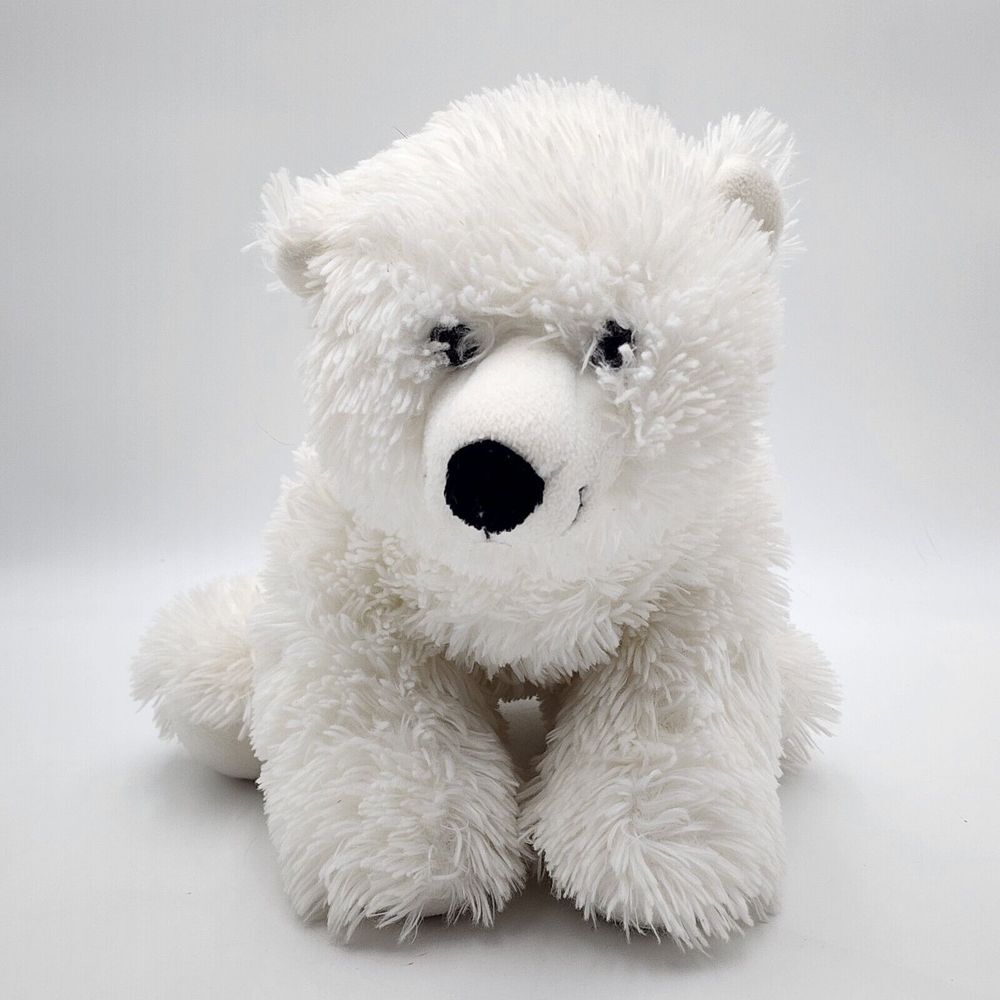 Build A Bear Polar Bear White Black Nose Plush Stuffed Animal 15" Long retired